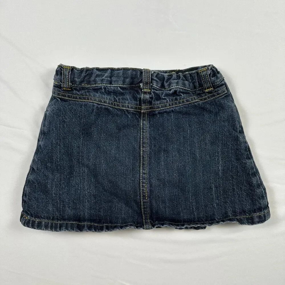Y2K 2009 Gymboree Gummy Bear/Sweets/Candy Embroidered Denim Pleated Skort Sz 5